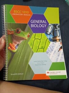 Eastern Florida State College Biology lab manual on a neutral background